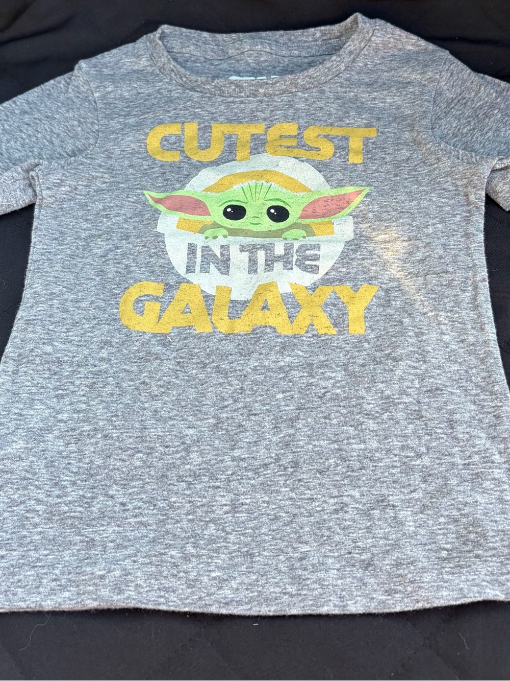 Grey Kids 'Cutest in the Galaxy' Graphic Tee featuring Green Character